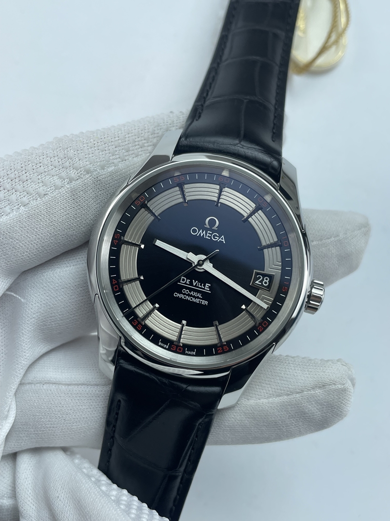 (준비완료/특급배송)NO.3571/VS공장 오메가 드빌 아워비전 41MM 스탤 블랙앤실버다이얼 악어가죽
